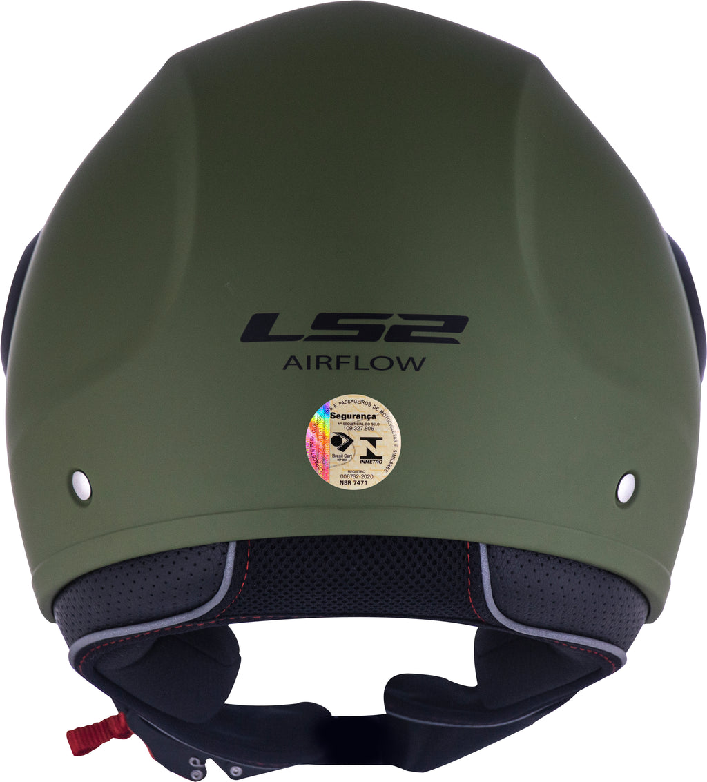 Capacete Ls2 Airflow of562 Monocolor Matt Verde Militar
