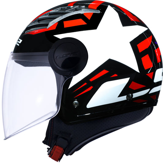 Capacete Ls2 Airflow of562 Starwar Branco Vermelho