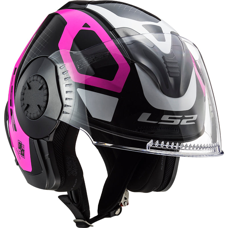 Capacete ls2 verso of570 Marker Preto Rosa