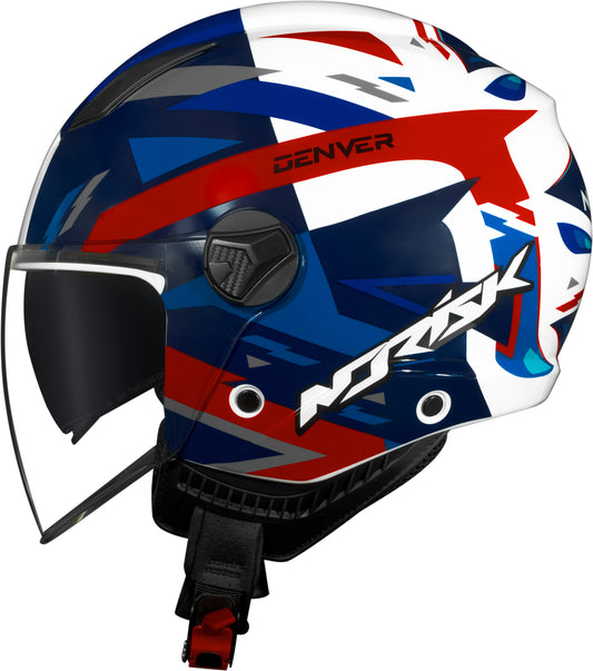 Capacete Norisk Orion Sv Denver Azul Vermelho