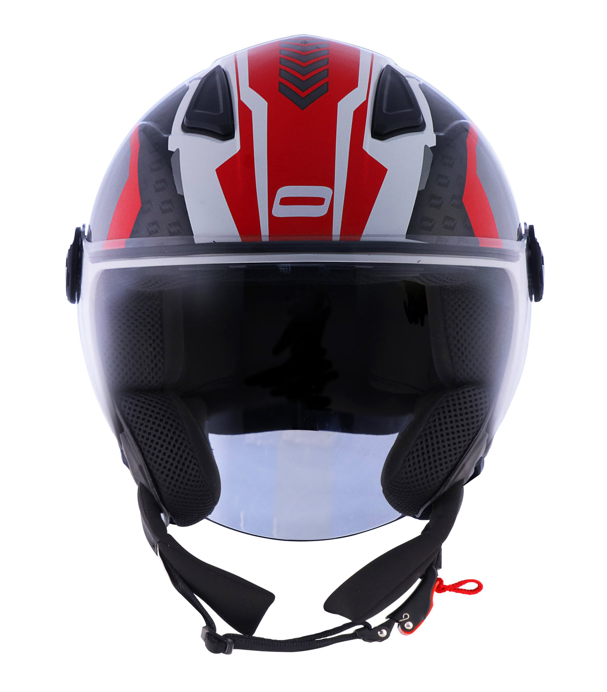 Capacete Norisk Orion Start Branco Cinza Vermelho