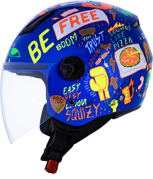 Capacete Norisk Orion Free Azul Laranja