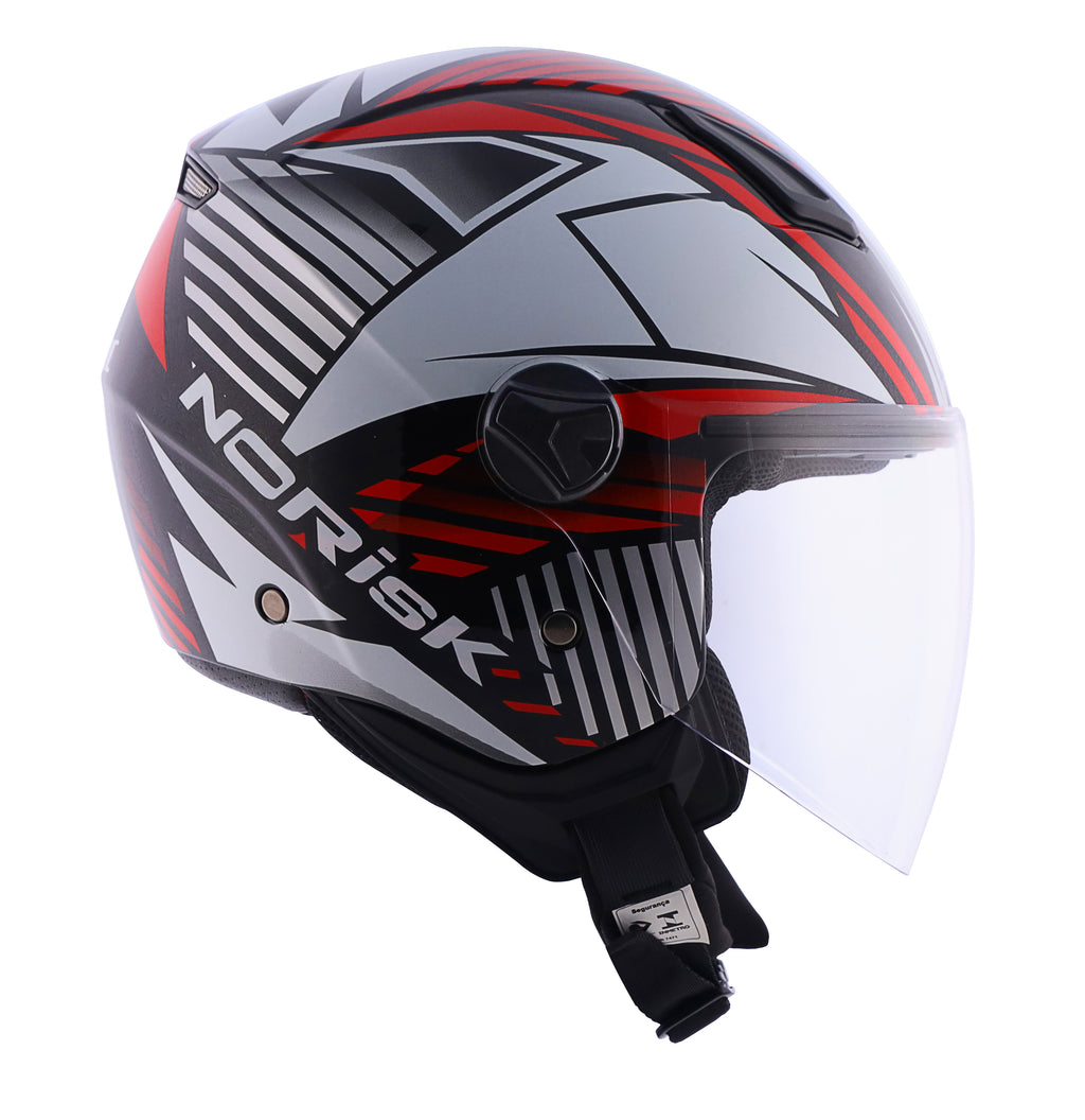 Capacete Norisk Orion Mosaic Preto Vermelho