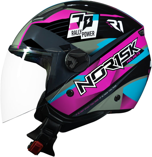 Capacete Norisk Orion R1 Preto Rosa Azul