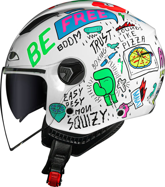 Capacete Norisk Orion Sv Free Branco Laranja