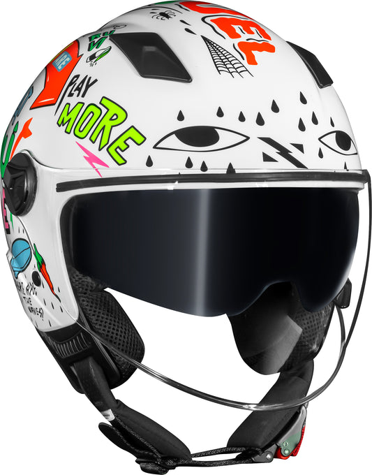 Capacete Norisk Orion Sv Free Branco Laranja