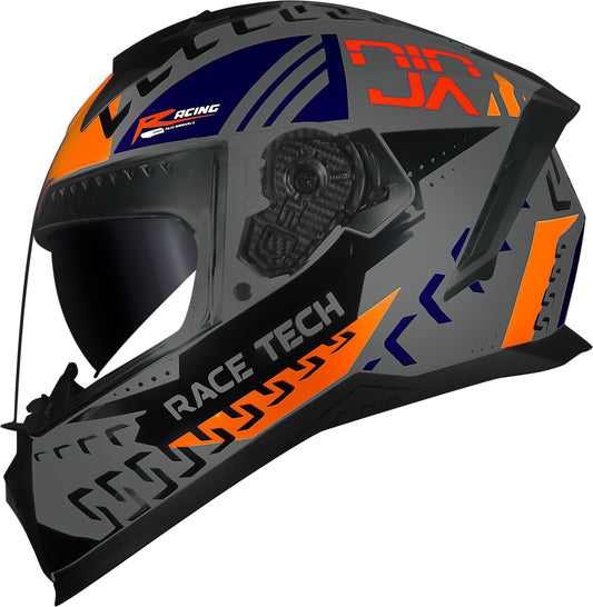 Capacete Race Tech Volt Ninja Cinza laranja