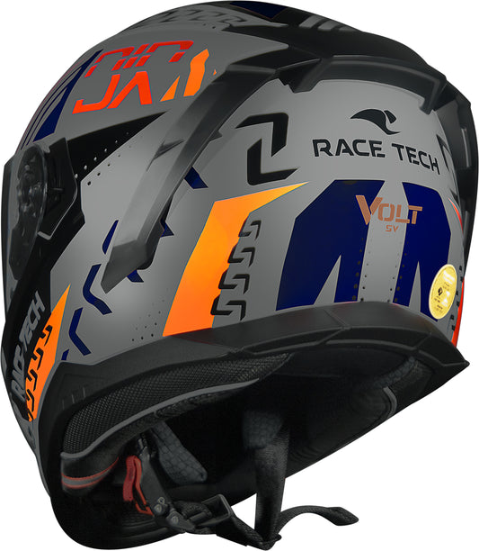 Capacete Race Tech Volt Ninja Cinza laranja