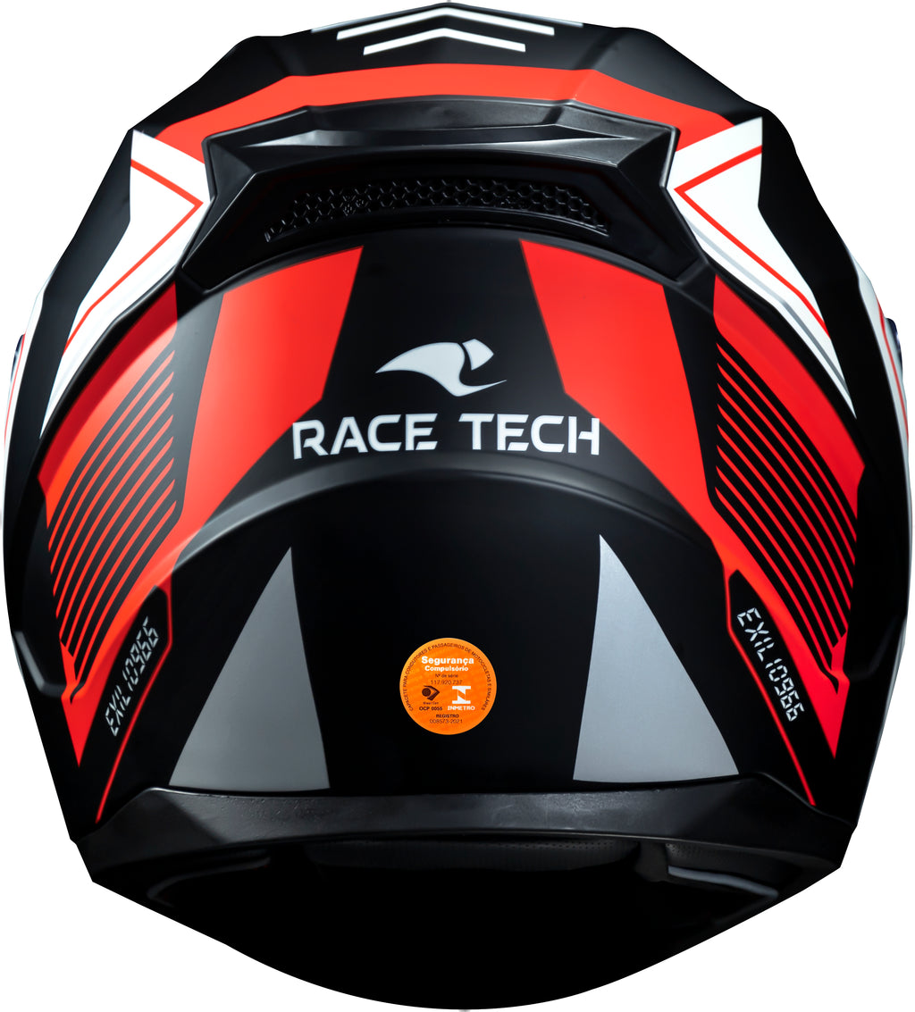 Capacete Race Tech Sector Exilio Preto Laranja