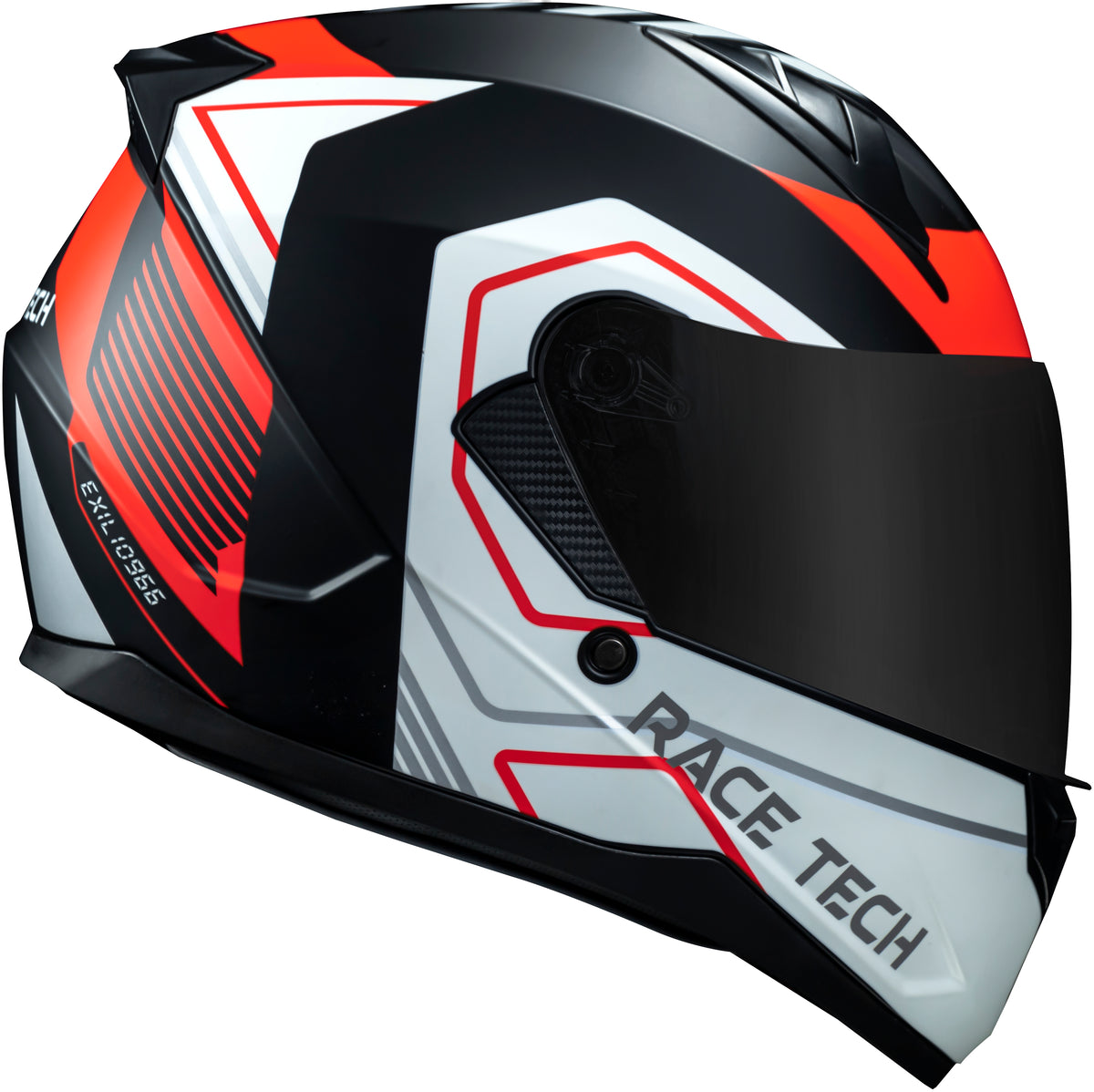 Capacete Race Tech Sector Exilio Preto Laranja