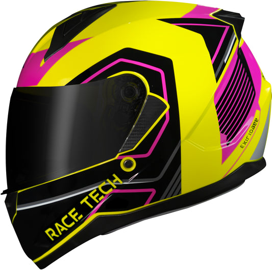 Capacete Race Tech Sector Exilio Amarelo Preto Rosa