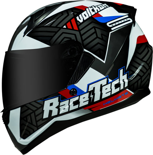 Capacete Race Tech Sector Voltkon Preto Branco