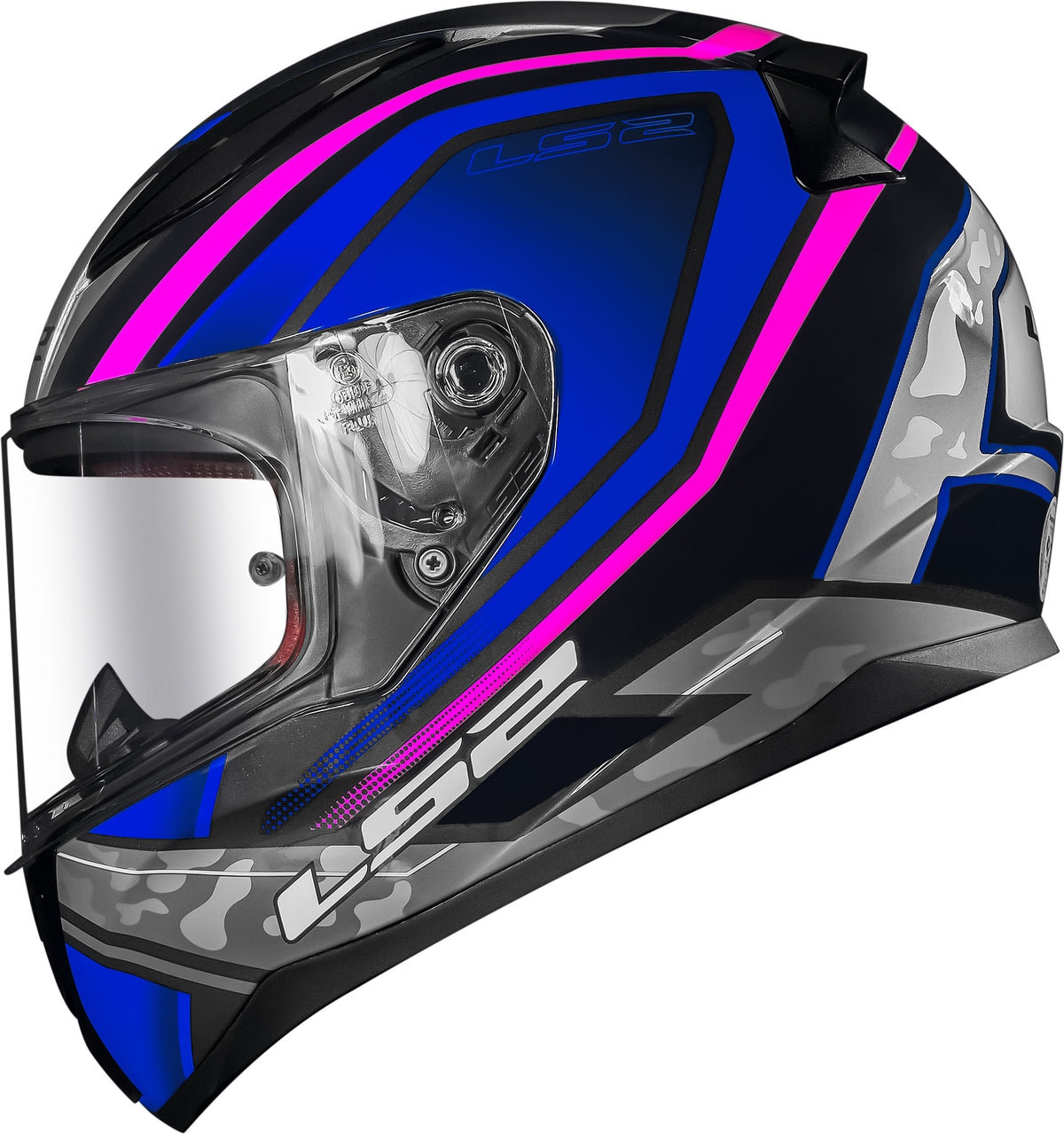 Capacete Ls2 Rapid ff353 Ufo Azul e Rosa