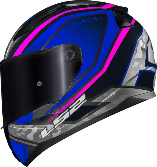 Capacete Ls2 Rapid ff353 Ufo Azul e Rosa