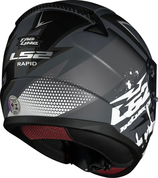 Capacete Ls2 Rapid ff353 Tagline Matt Preto Cinza