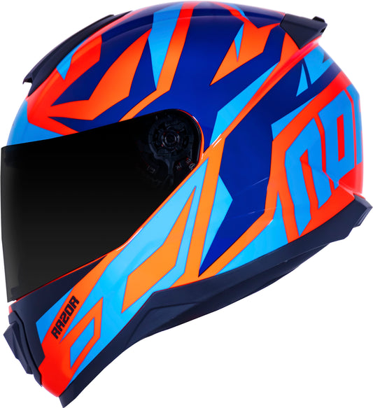 Capacete Norisk Razor Cutting Laranja Azul