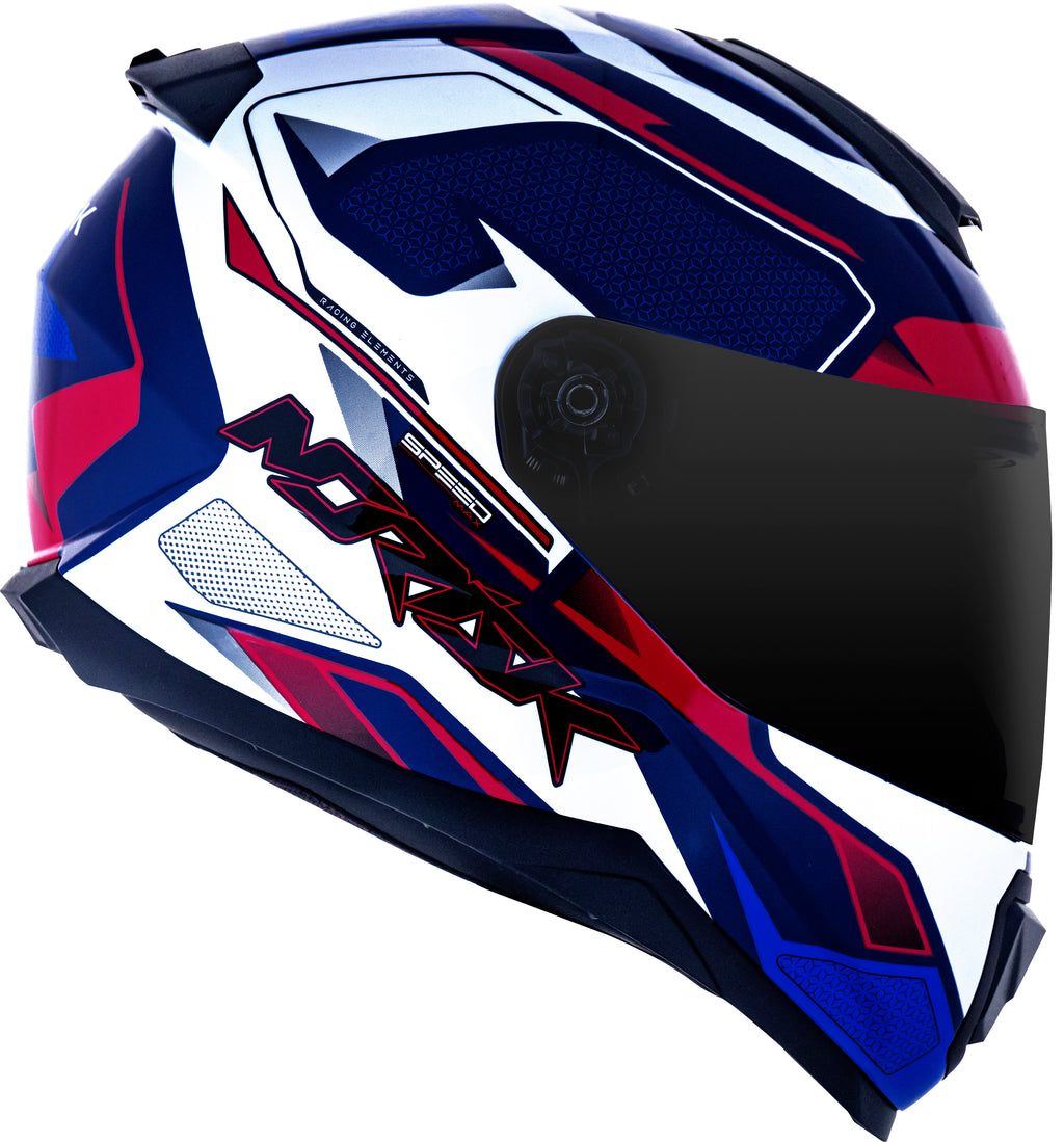 Capacete Norisk Razor Speed Max Azul Branco Vermelho
