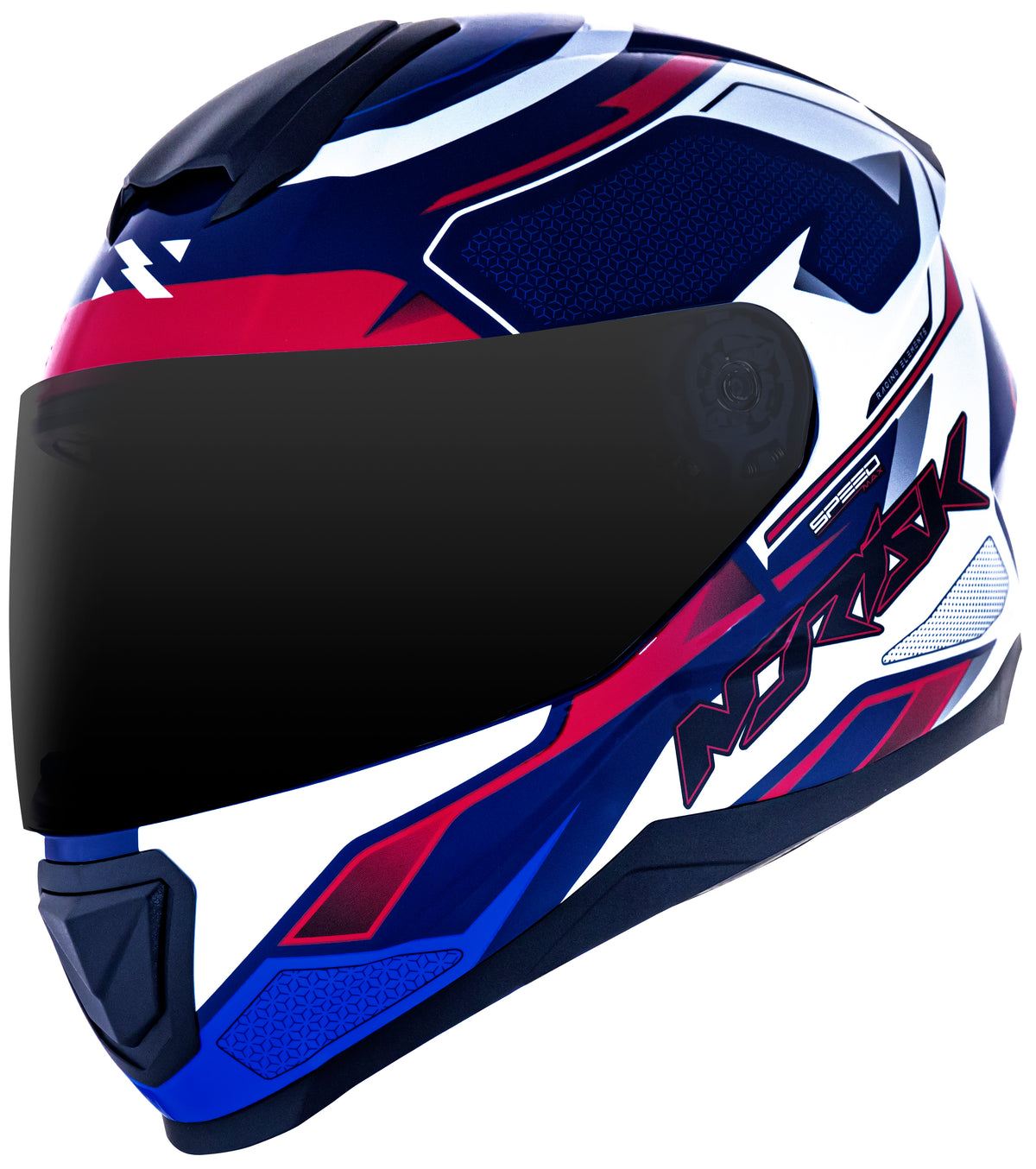 Capacete Norisk Razor Speed Max Azul Branco Vermelho