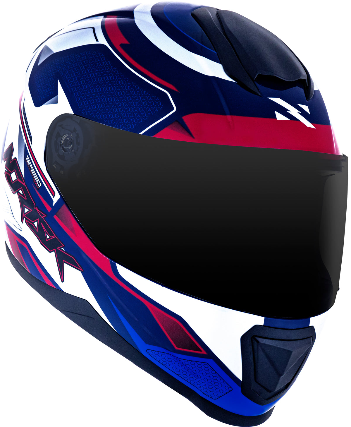 Capacete Norisk Razor Speed Max Azul Branco Vermelho