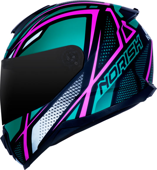 Capacete Norisk Razor Ninja Rosa Azul