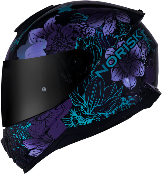 Capacete Norisk Razor Bloom Preto Roxo