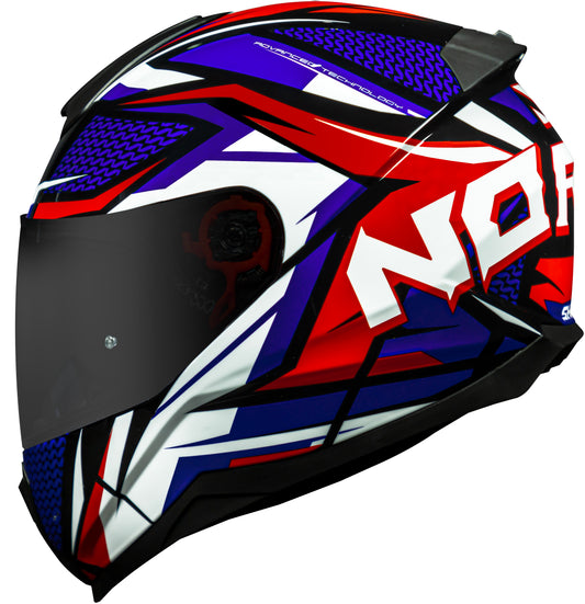 Capacete Norisk Razor Sharp Azul Branco Vermelho