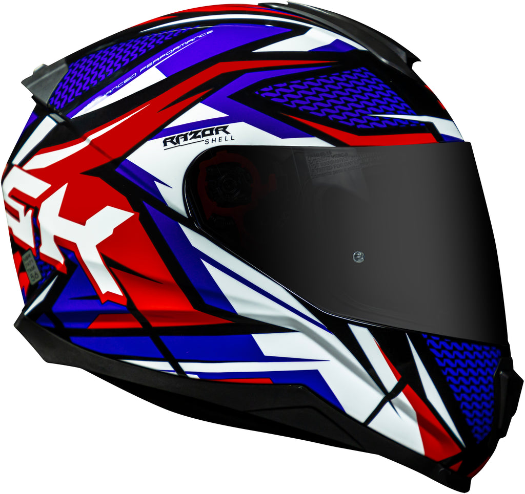Capacete Norisk Razor Sharp Azul Branco Vermelho
