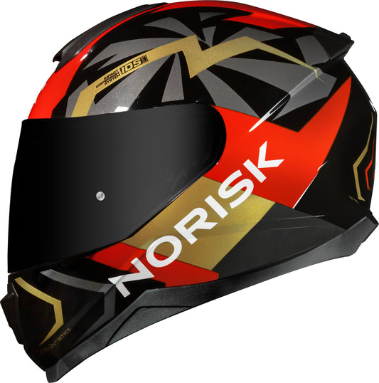 Capacete Norisk Razor Godspeed Dourado Vermelho
