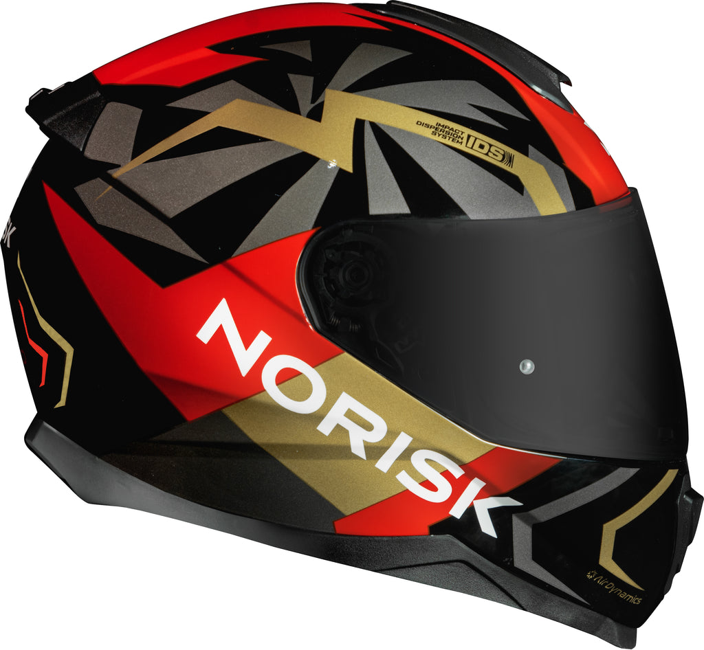 Capacete Norisk Razor Godspeed Dourado Vermelho