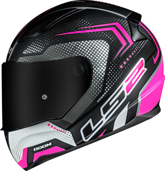 Capacete Ls2 Rapid ff353 Doom Preto Rosa