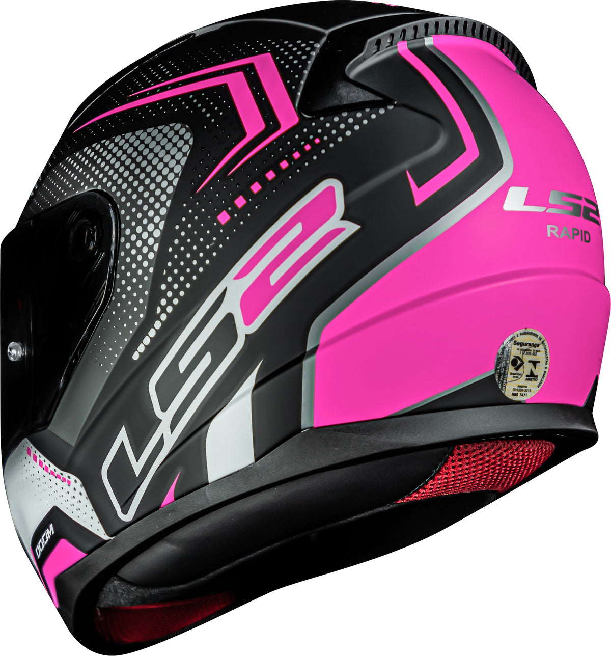 Capacete Ls2 Rapid ff353 Doom Preto Rosa