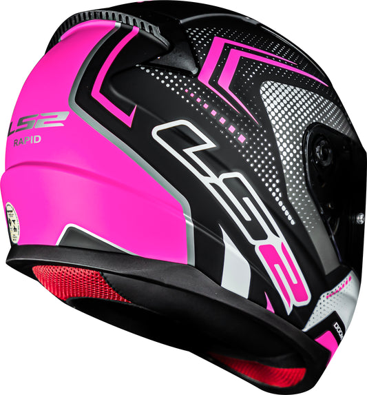 Capacete Ls2 Rapid ff353 Doom Preto Rosa