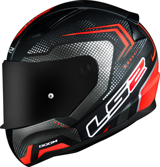 Capacete Ls2 Rapid ff353 Doom Preto Vermelho