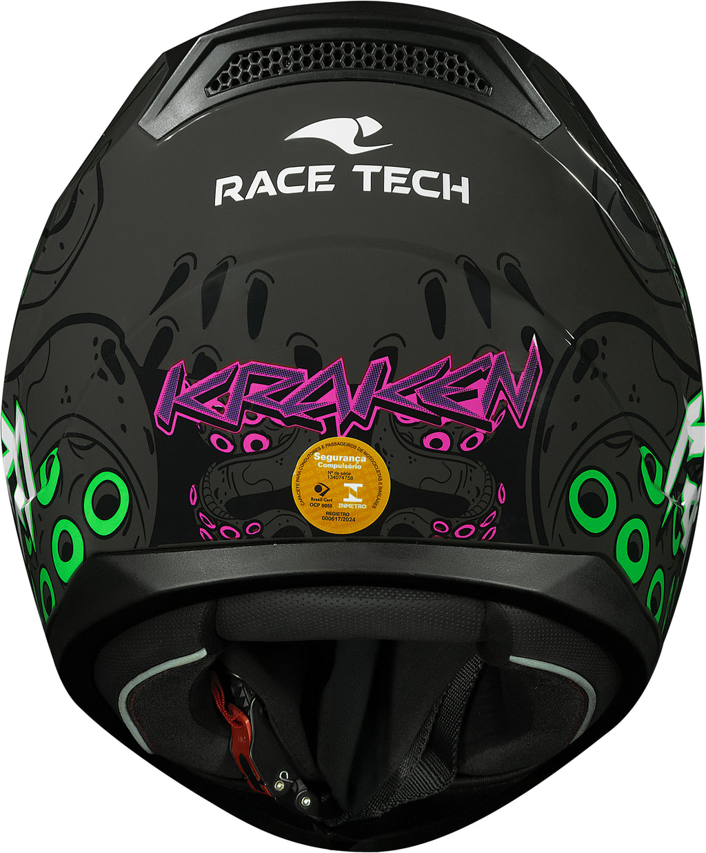 Capacete Race Tech Sector Kraken Cinza Verde