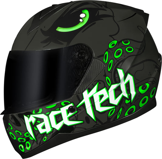 Capacete Race Tech Sector Kraken Cinza Verde