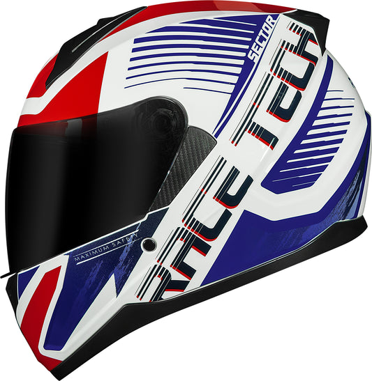 Capacete Race Tech Sector Slash Branco Azul