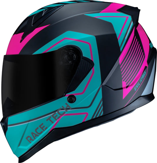 Capacete Race Tech Sector Exilio Matt Preto Fucsia