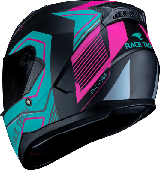 Capacete Race Tech Sector Exilio Matt Preto Fucsia