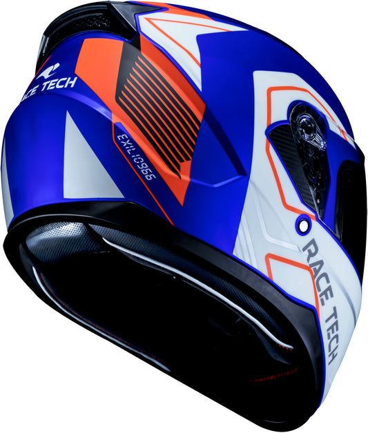 Capacete Race Tech Sector Exilo Matte Azul Laranja