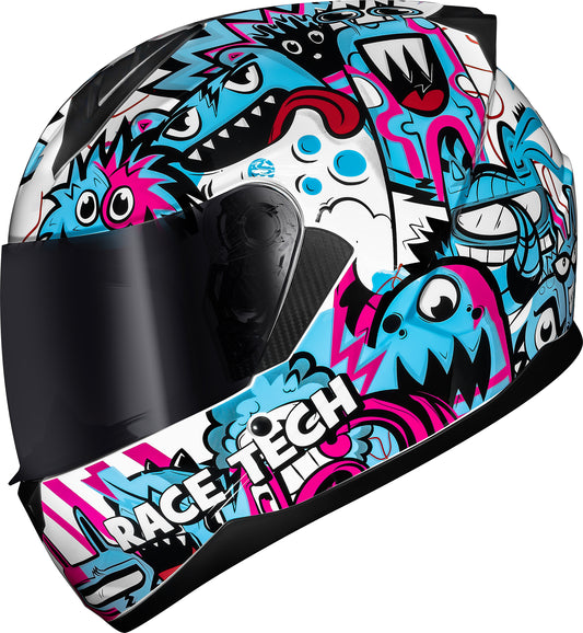 Capacete Race Tech Sector Monster Branco Azul