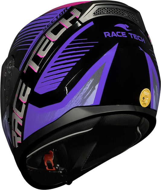 Capacete Race Tech Sector Slash Preto Roxo