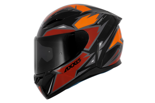 Capacete Axxis Segment Mad B5 Preto Vermelho Brilho