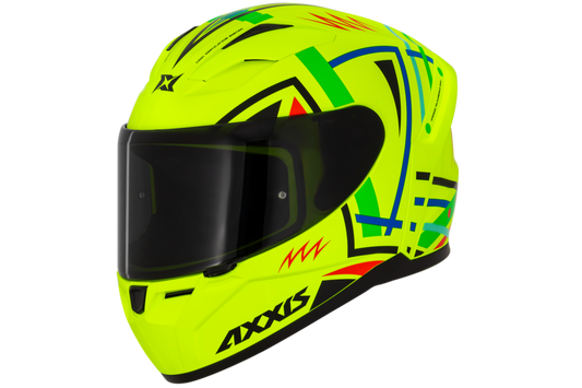 Capacete Axxis Segment Mandalha A3 Amarelo Flourescente Brilho