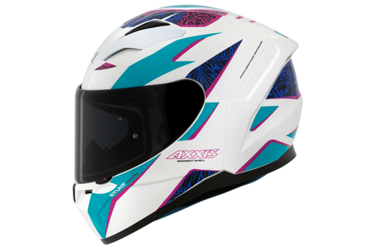 Capacete Axxis Segment Stunt A7 Azul Branco Brilho