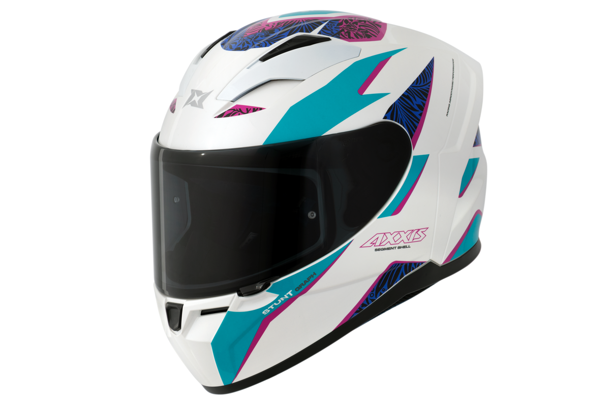 Capacete Axxis Segment Stunt A7 Azul Branco Brilho