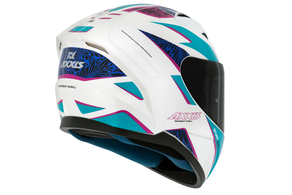 Capacete Axxis Segment Stunt A7 Azul Branco Brilho