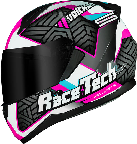 Capacete Race Tech Sector Voltkon Branco Rosa