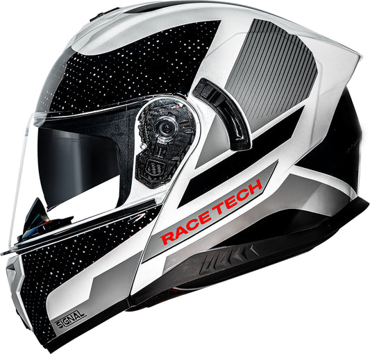Capacete Race Tech Sector Signal Gear Preto Branco