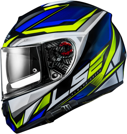 Capacete Ls2 Vector ff397 Rider Cinza Prata Amarelo