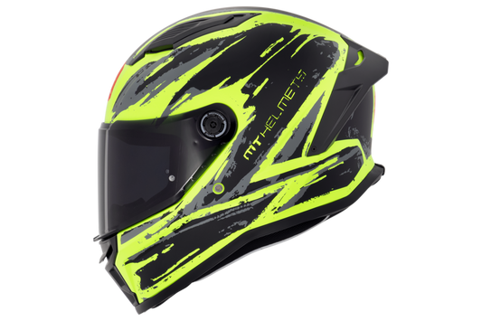 Capacete Mt Helmets Stinger 2 Sketch C1 Preto Amarelo FLourescente Matte